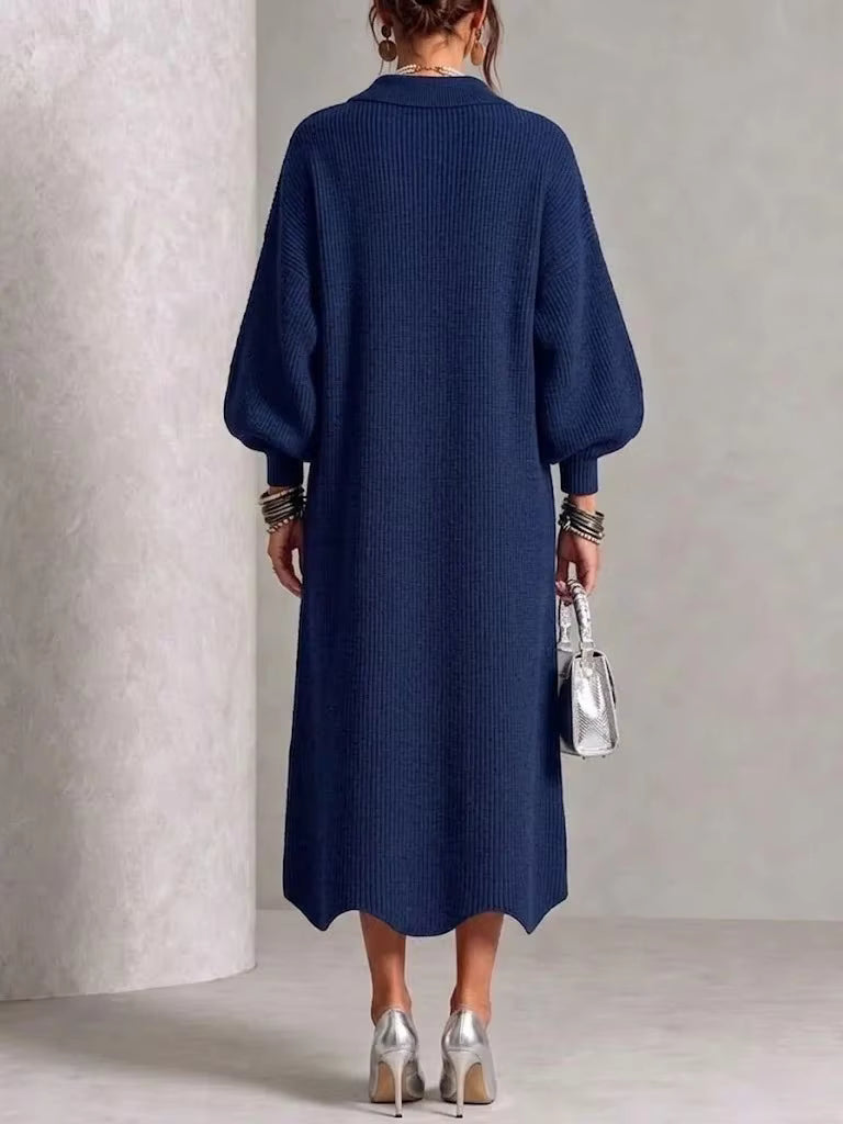 Langärmliges Durchgeknöpftes Kleid