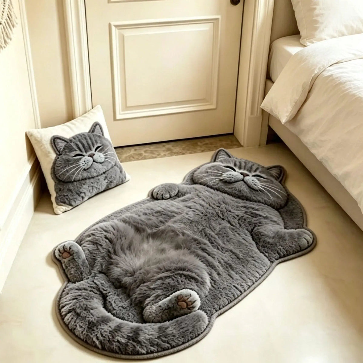 Katzenförmiger Teppich Chubby Tabby