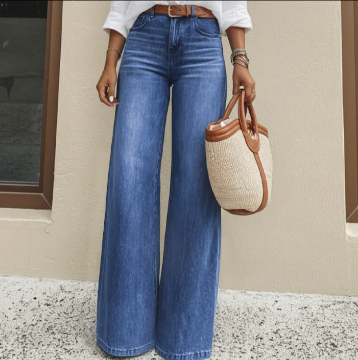 Beinverlängernde Wide-Leg Jeans