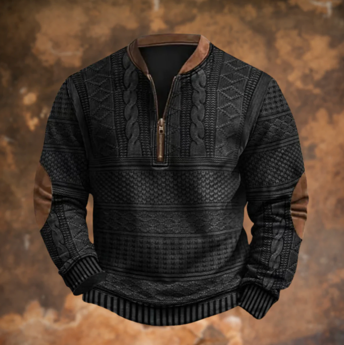 Retro Reißverschluss-Pullover