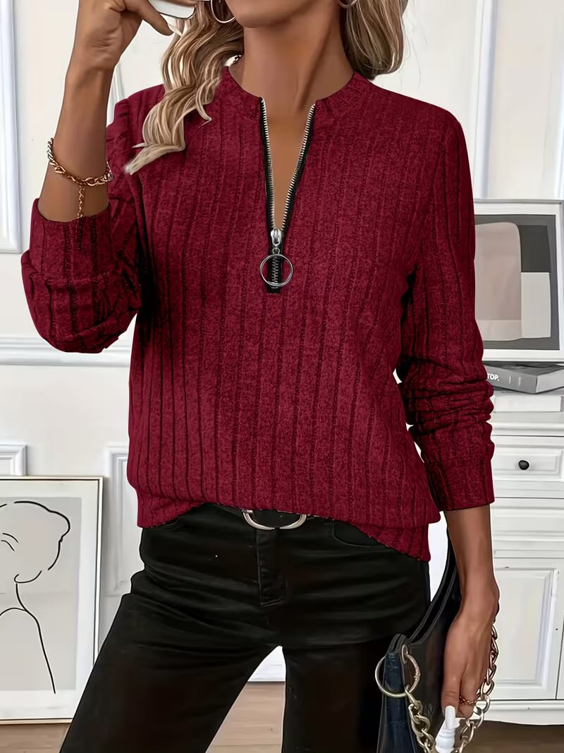 Komfortabler Pullover mit Viertel-Reißverschluss