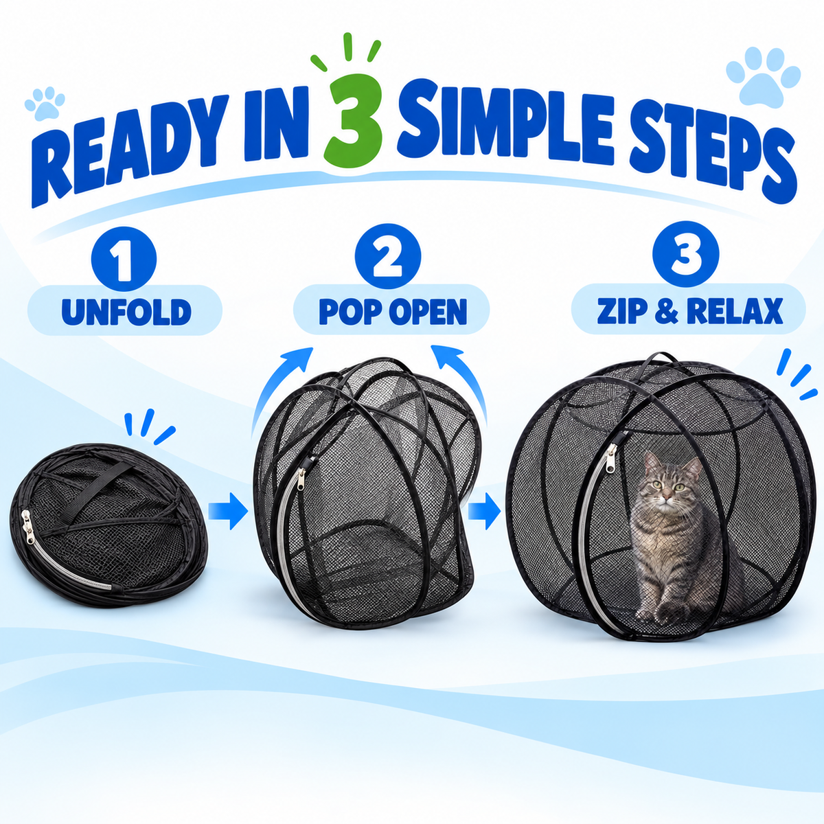 Geben Sie Ihrer Katze mehr Platz zum Spielen – 81 cm Pop-Up-Mesh-Laufstall