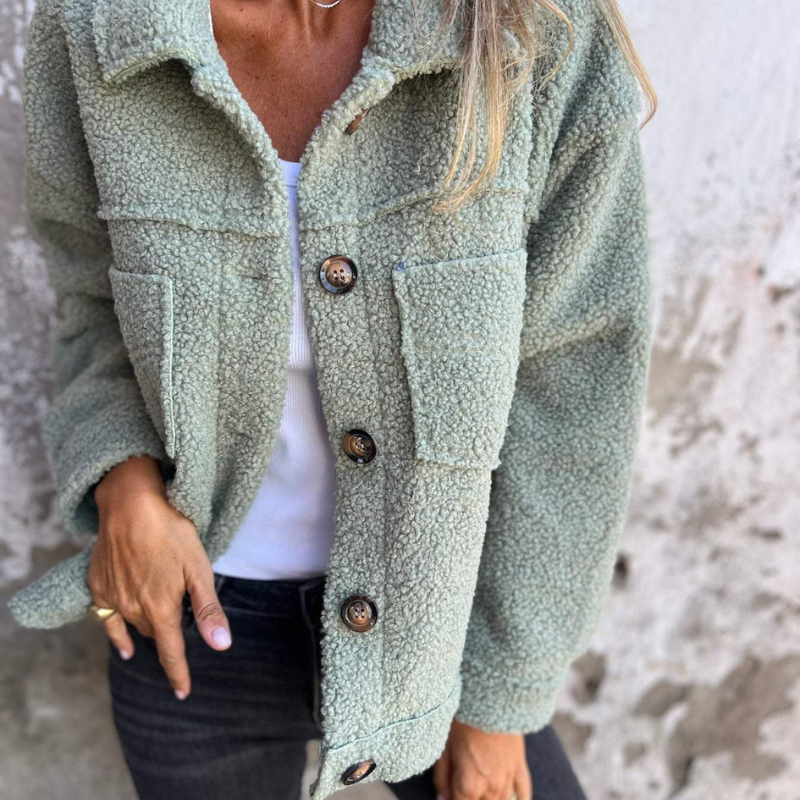 Ariane Jacke aus weicher Kunstfell-Knopfleiste