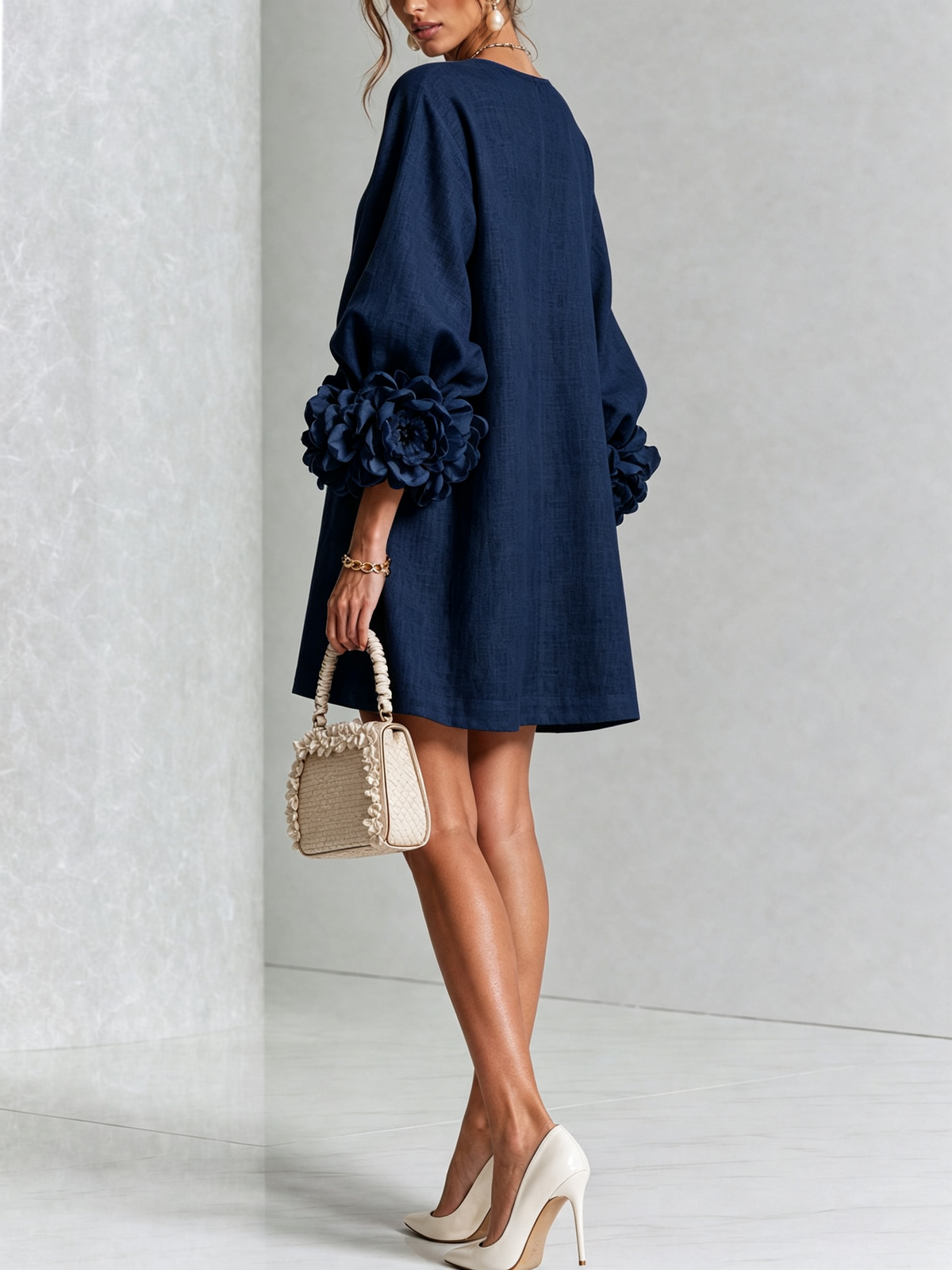 Florence Blumen-Blusenkleid Mini