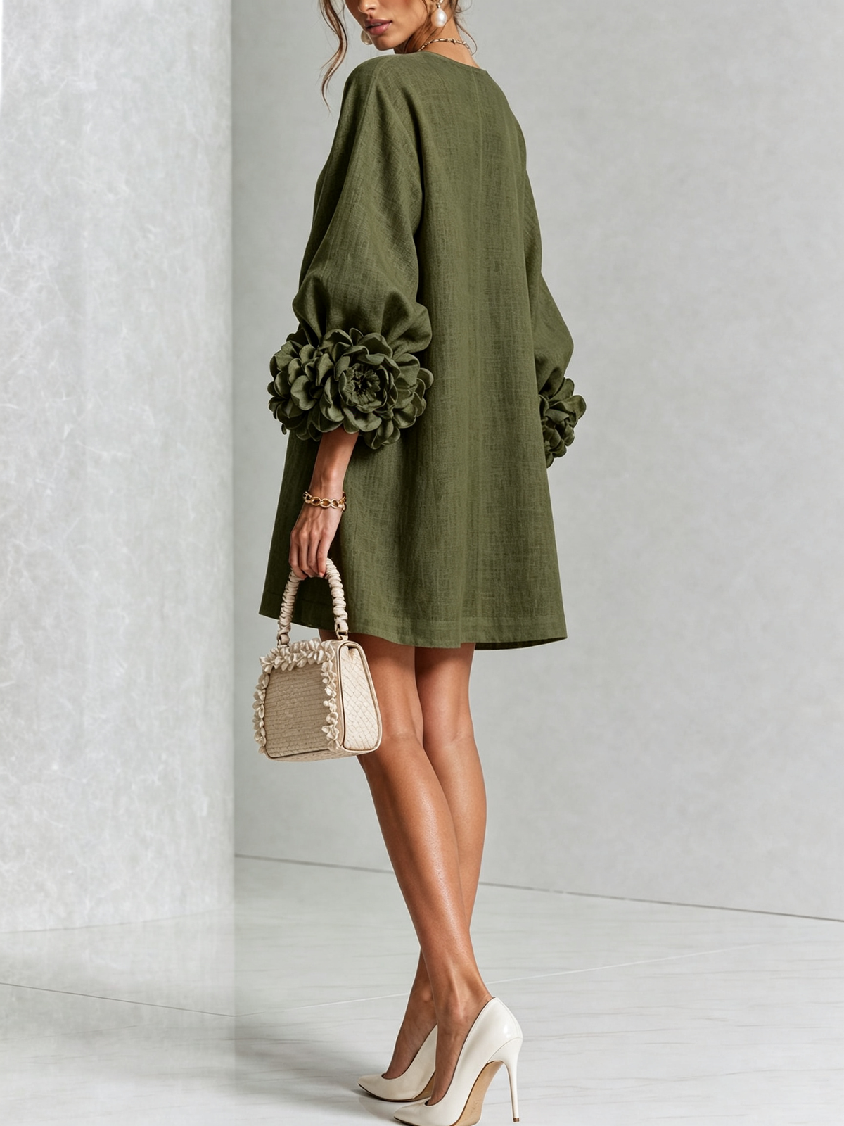 Florence Blumen-Blusenkleid Mini