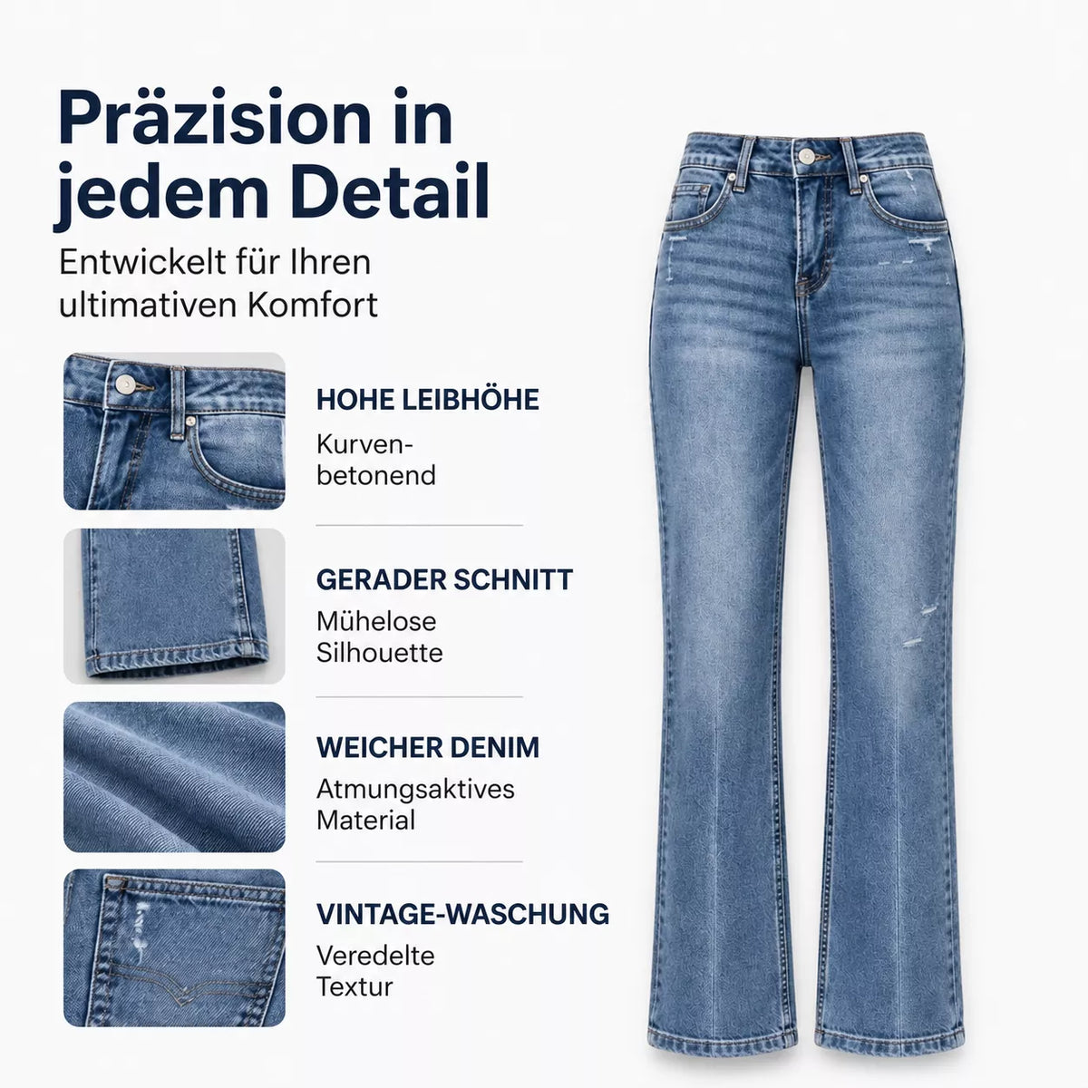 Damen Freizeit-Jeans mit elastischem Hochbund