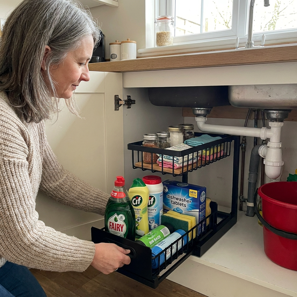 2-stufiger ausziehbarer Unterschrank-Organizer