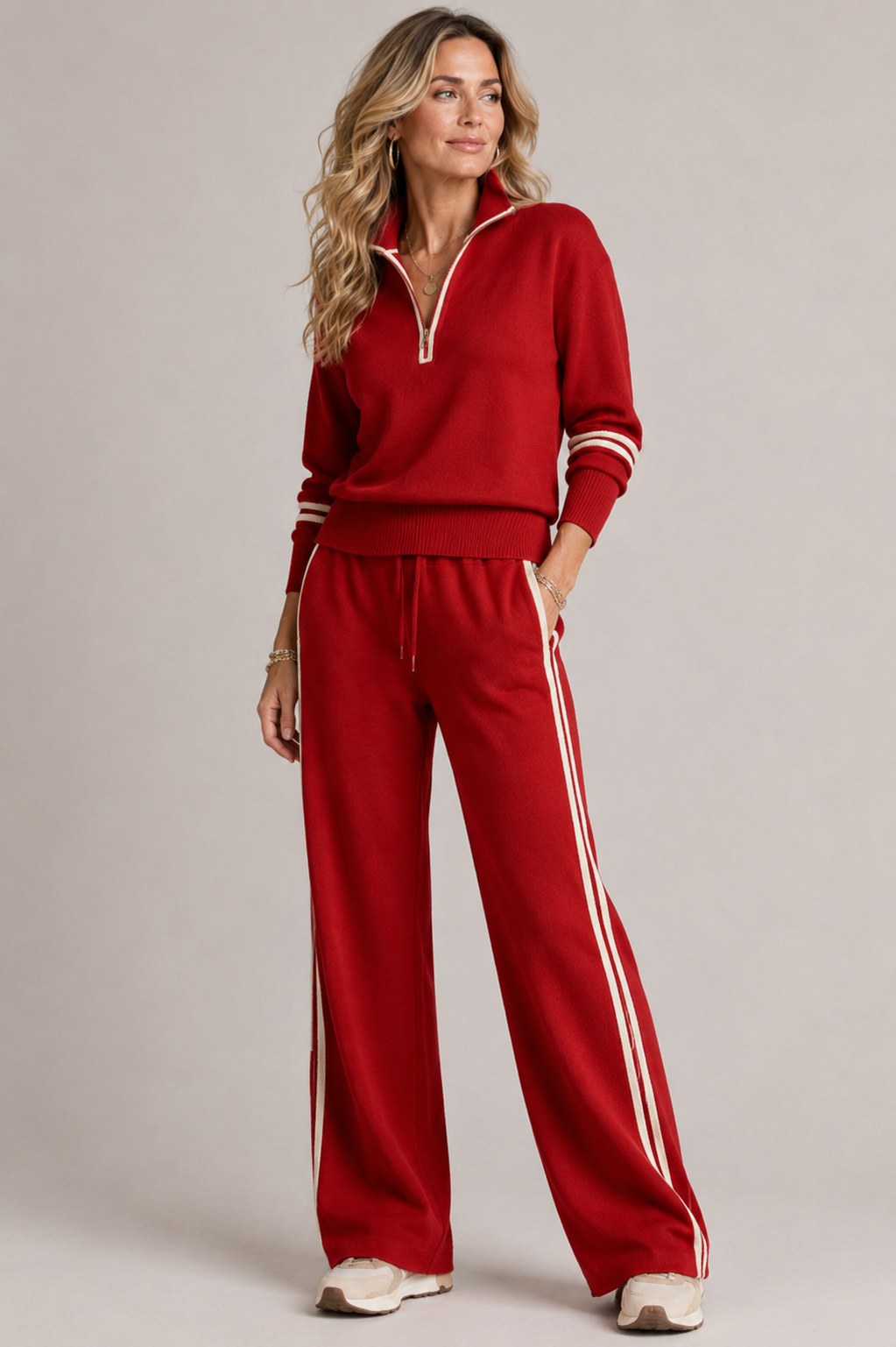 Ensemble Pantalon Zip Mi-Haut pour Femmes