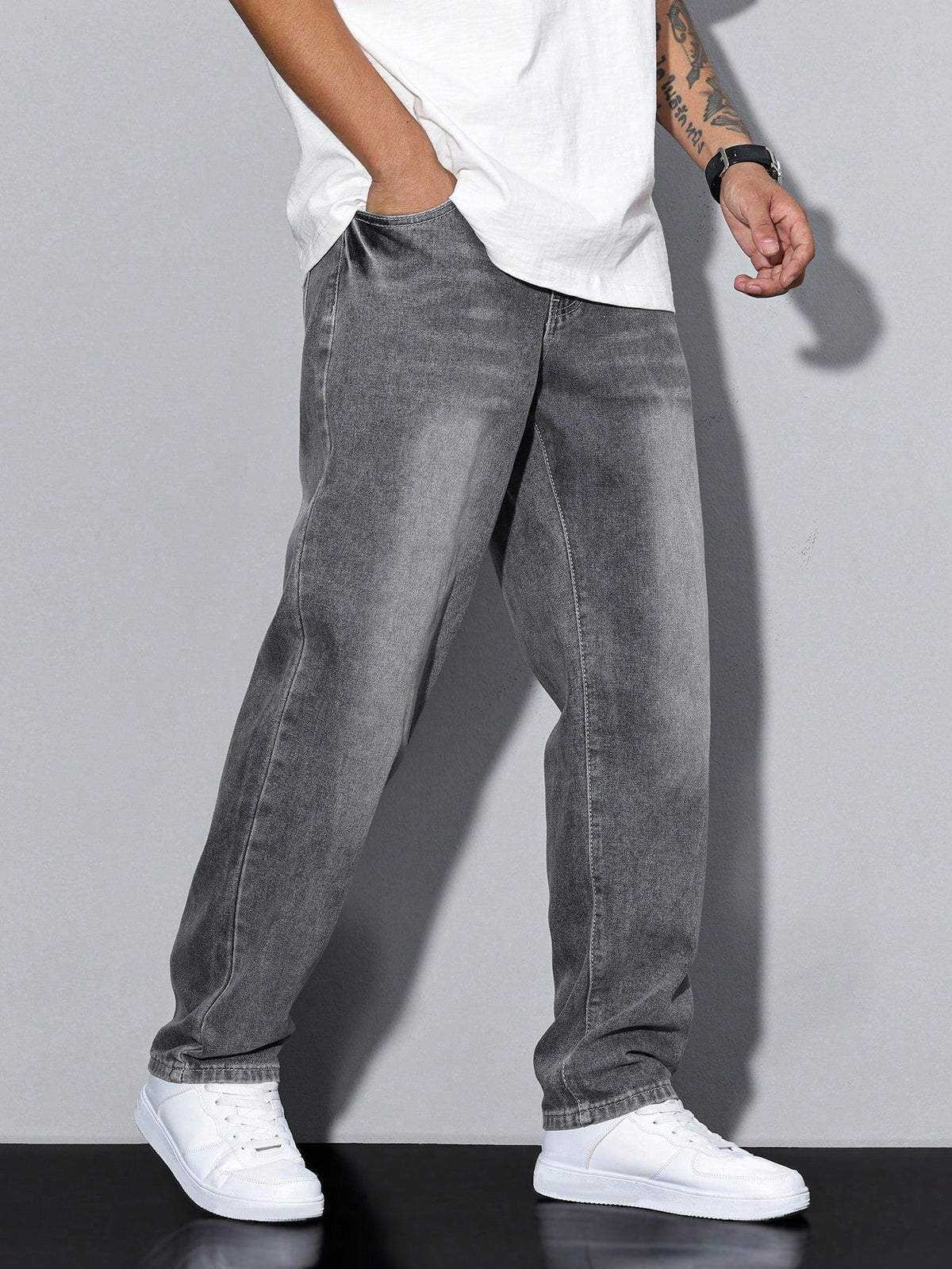 Daan Einfarbige Casual Herren-Jeans