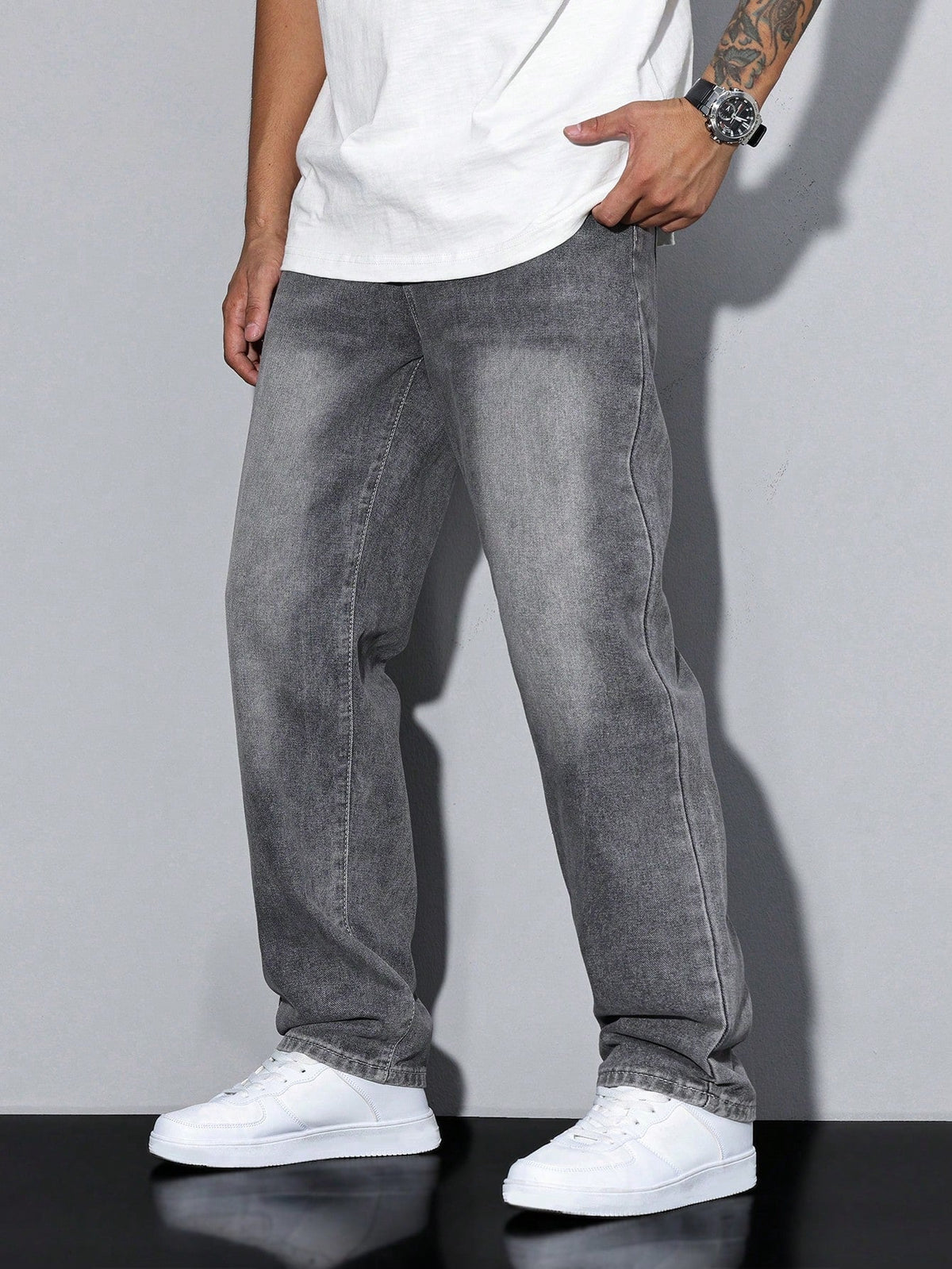 Daan Einfarbige Casual Herren-Jeans