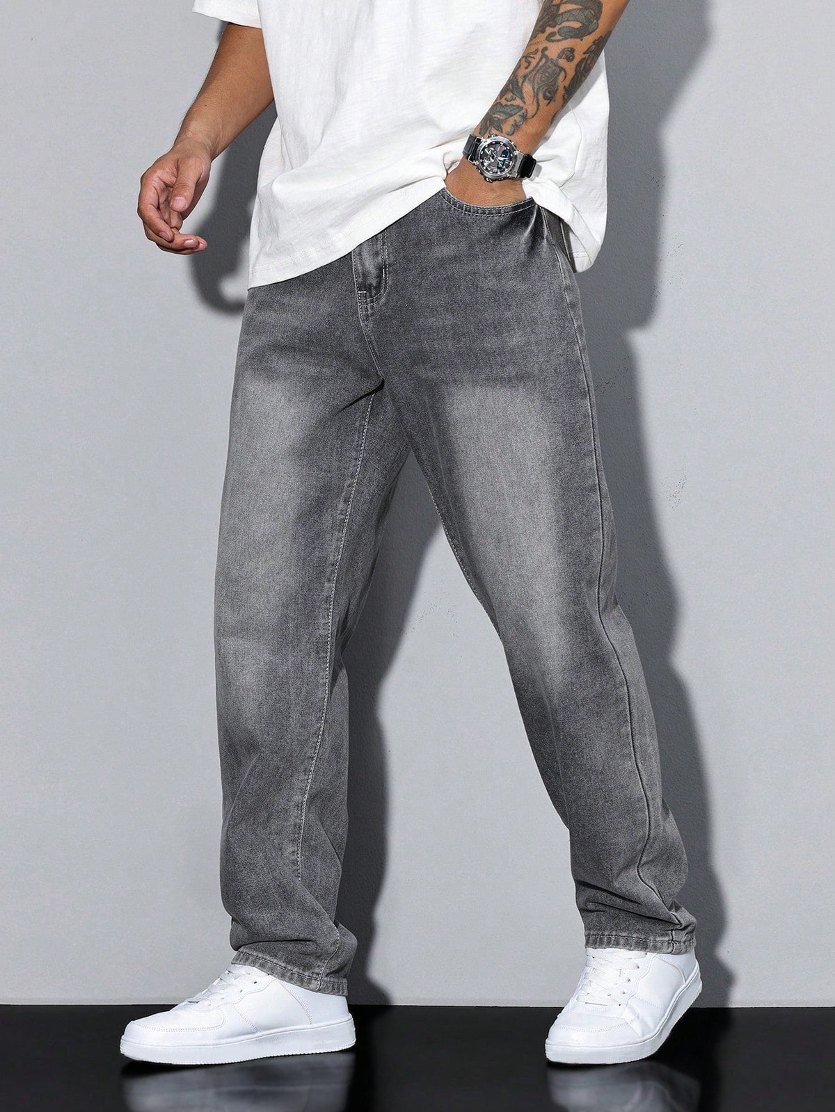 Daan Einfarbige Casual Herren-Jeans