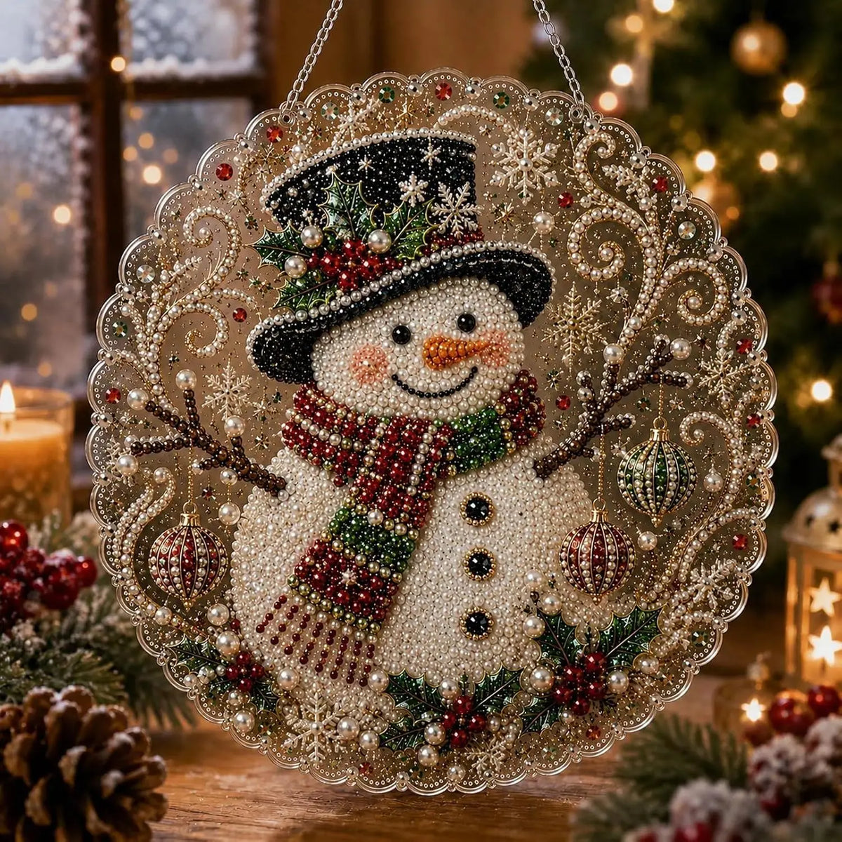 Weihnachts-Perlen-Diamond-Painting-Suncatcher-Bastelset