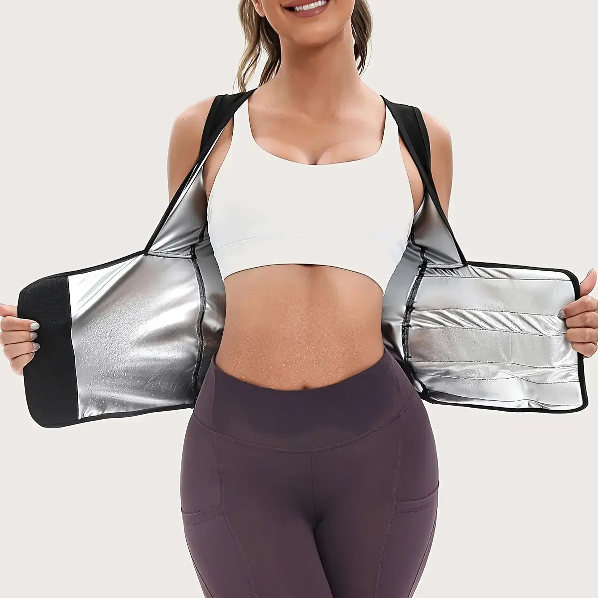 Damen Reißverschluss-Kompressions-Shapewear-Weste - Athletic Active Tops
