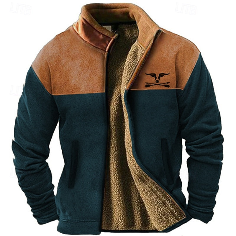 Robuste zweifarbige Fleecejacke