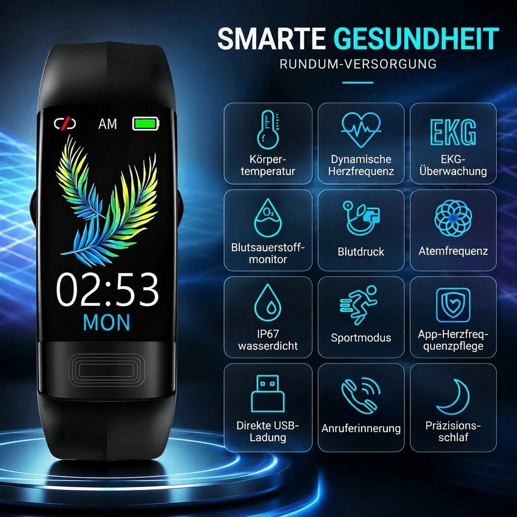 Smartwatch mit Herzfrequenz, Schlaftracking & Schrittzähler