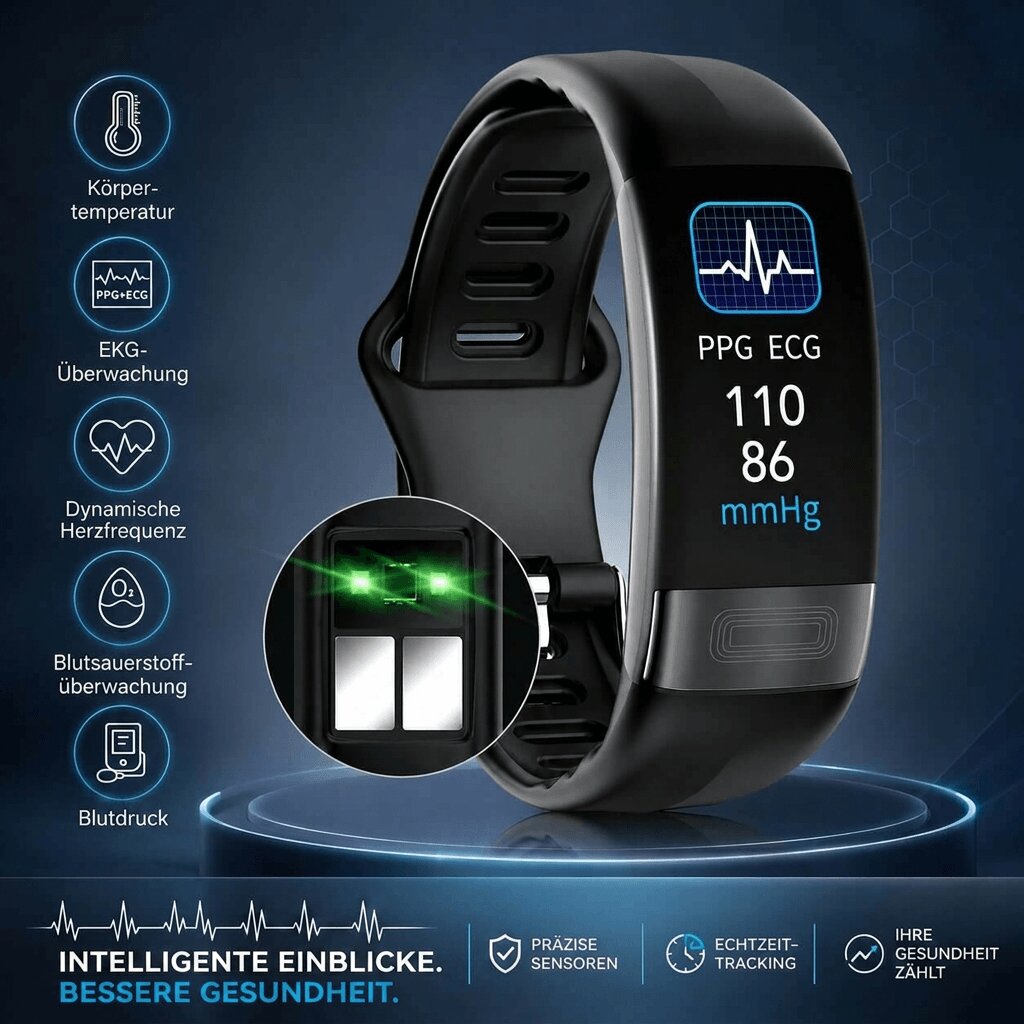 Smartwatch mit Herzfrequenz, Schlaftracking & Schrittzähler