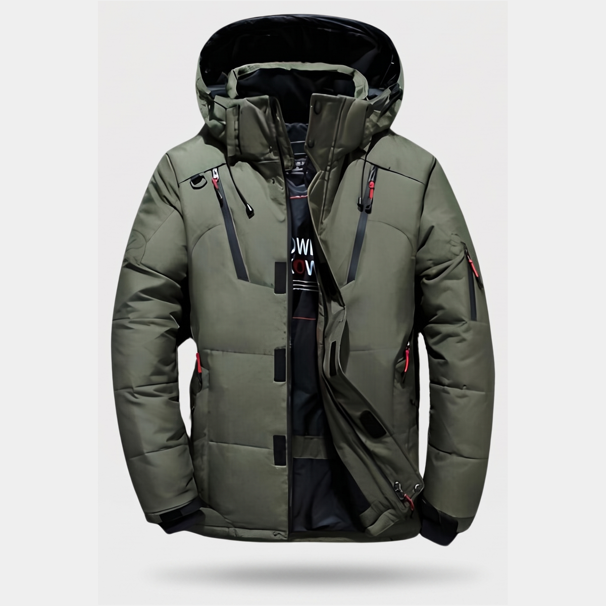 Herren-Pufferjacke - 7-Taschen-Daunenjacke mit Kapuze für den Winter