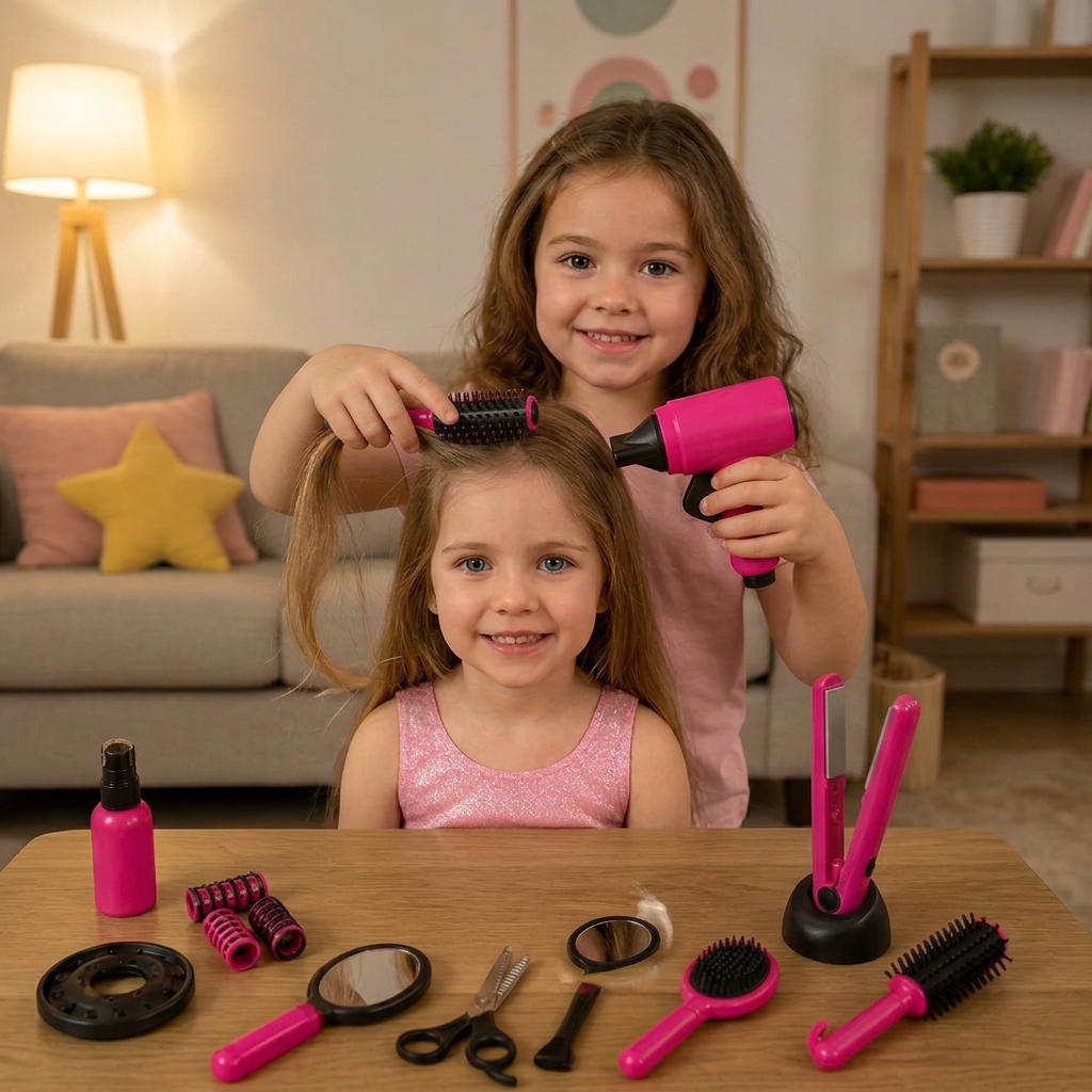 14-teiliges Kinder-Friseursalon Rollenspiel-Set