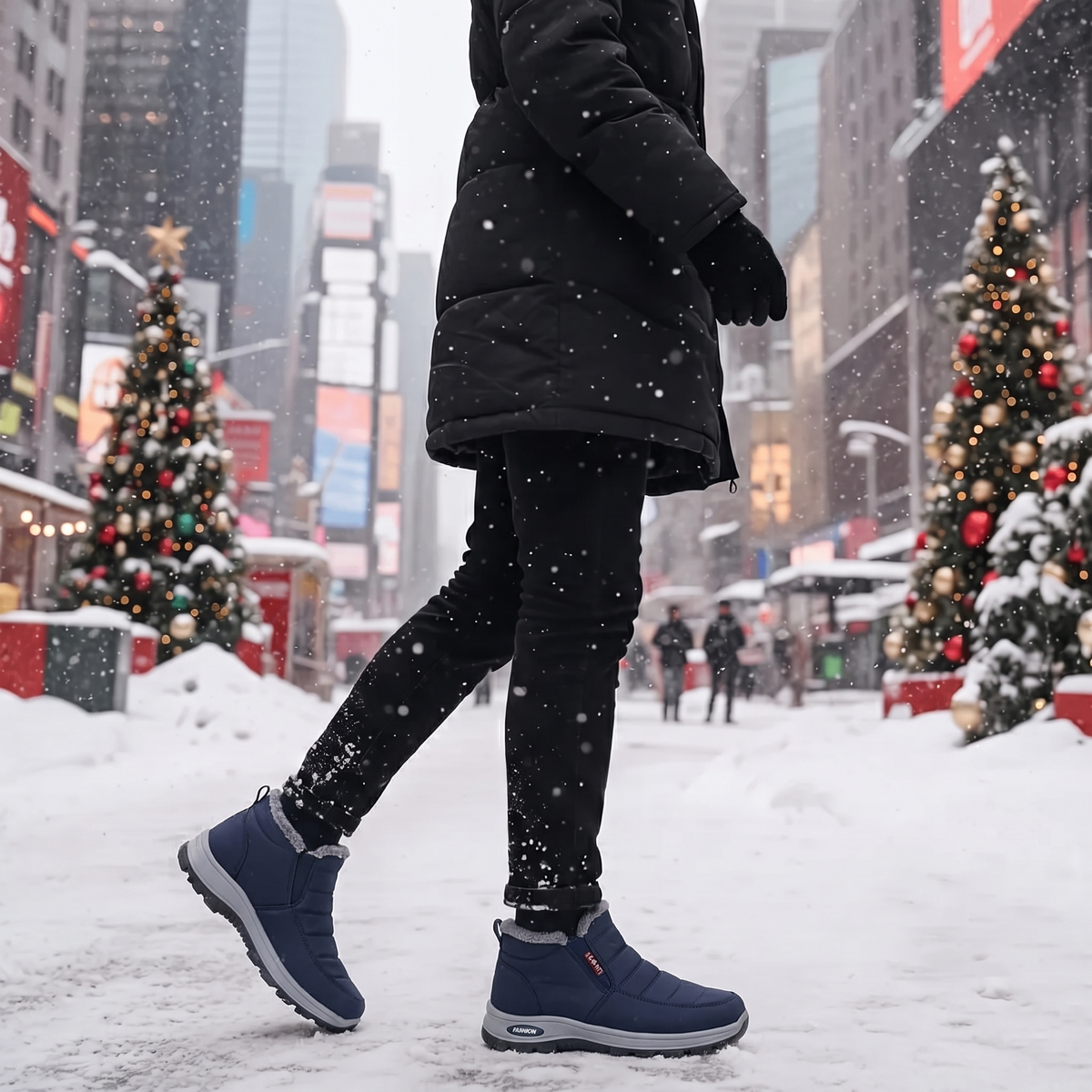 Gesteppte wasserdichte Slip-On Stiefeletten