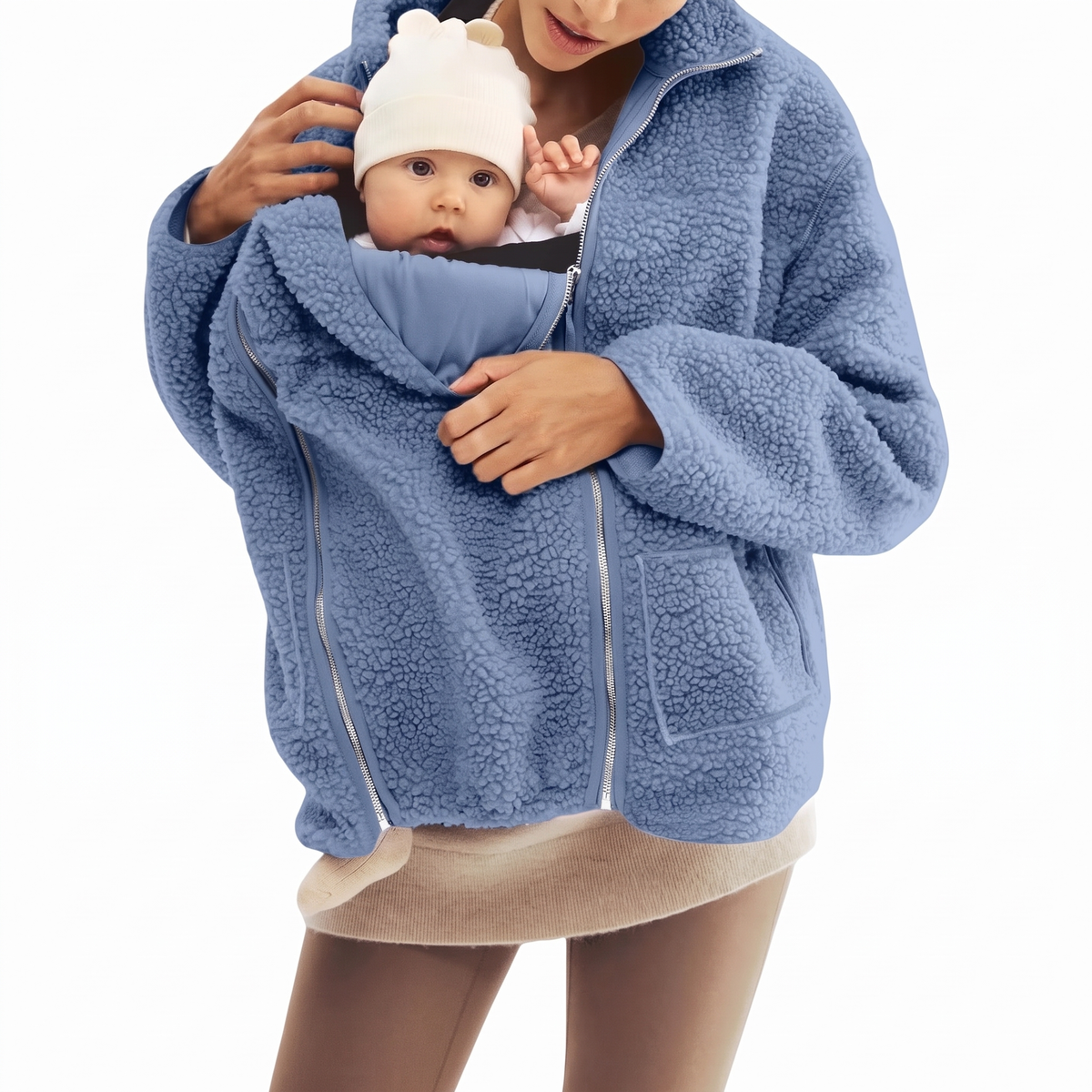2 in 1 Teddy Schwangerschafts- & Tragejacke