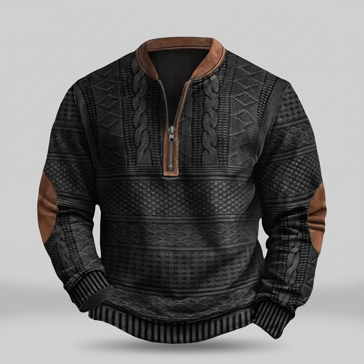 Retro Reißverschluss-Pullover