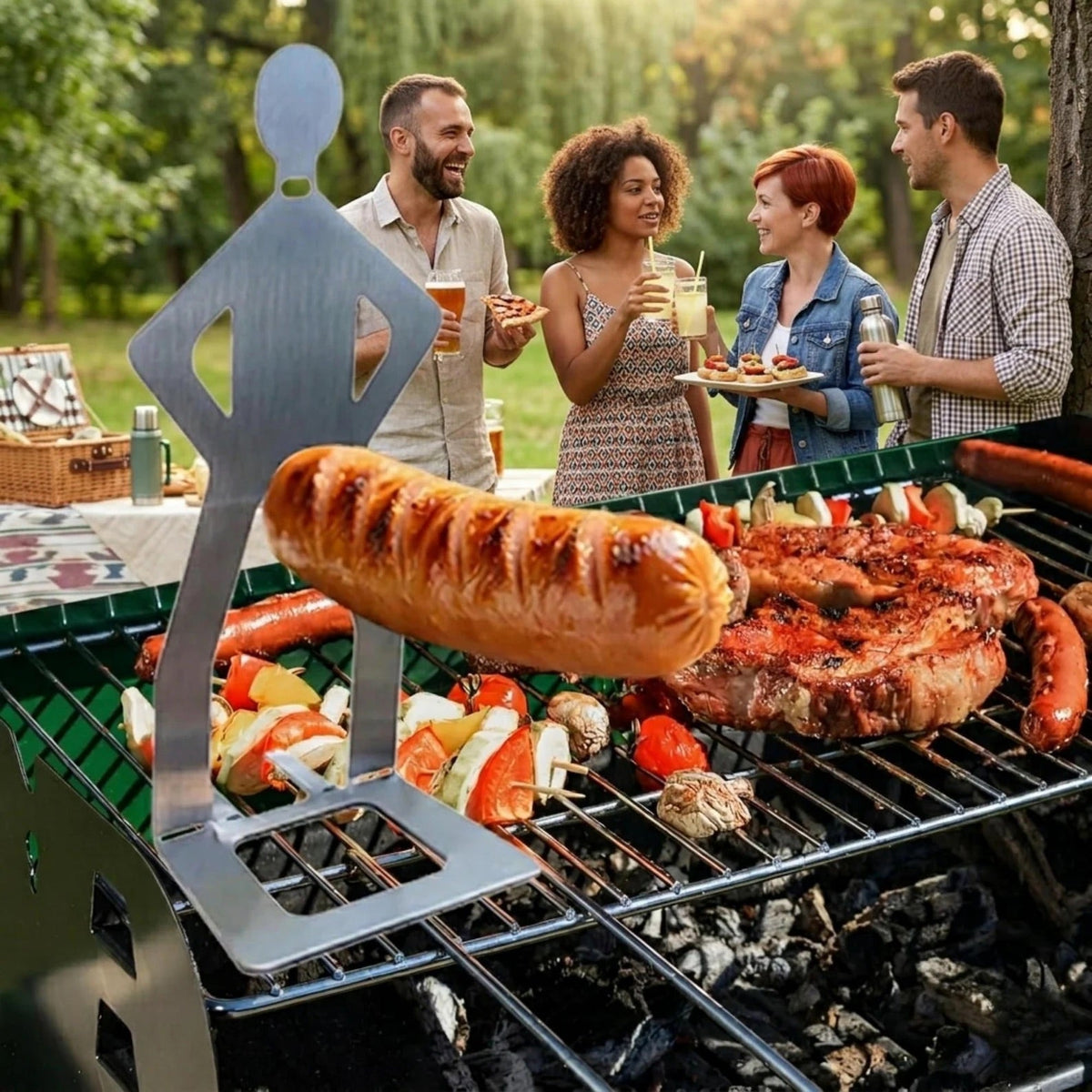 Speiende Kobra Edelstahl BBQ Wursthalter