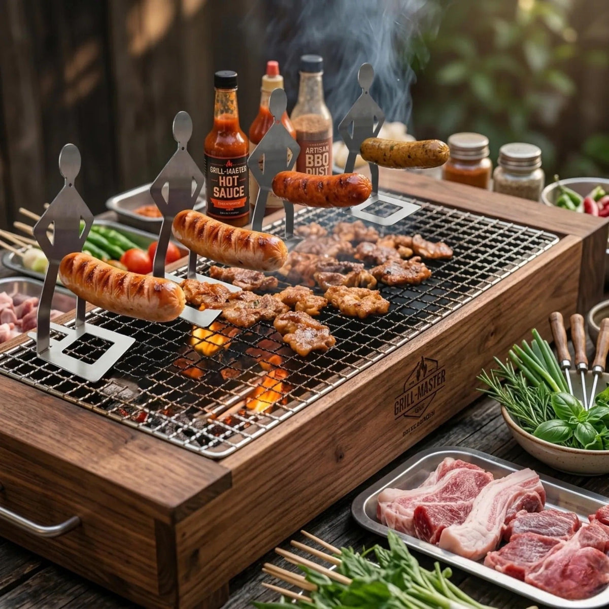 Speiende Kobra Edelstahl BBQ Wursthalter