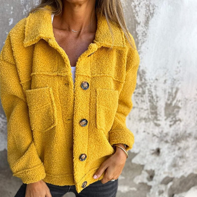 Ariane Jacke aus weicher Kunstfell-Knopfleiste