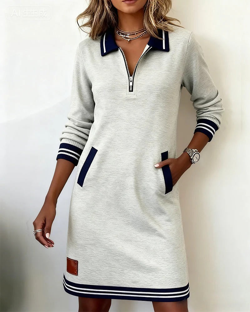 Harper Kleid mit Reißverschlusskragen