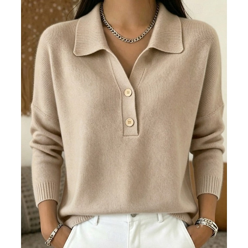 Raffinierter Polo-Pullover mit Kragen