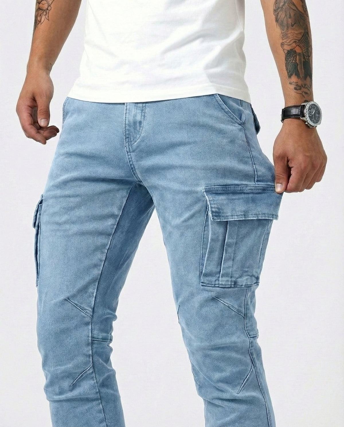 Elastische Marine Cargohose