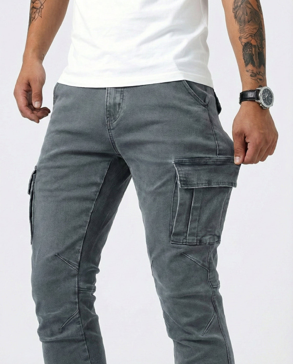Elastische Marine Cargohose