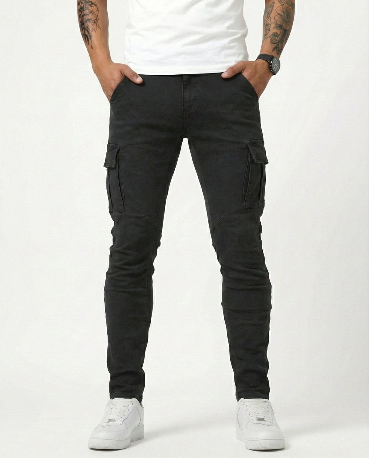 Elastische Marine Cargohose