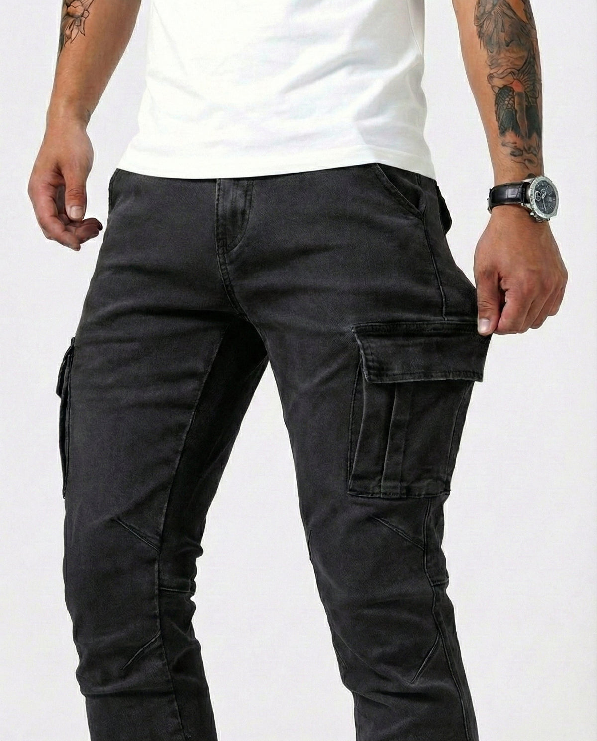 Elastische Marine Cargohose