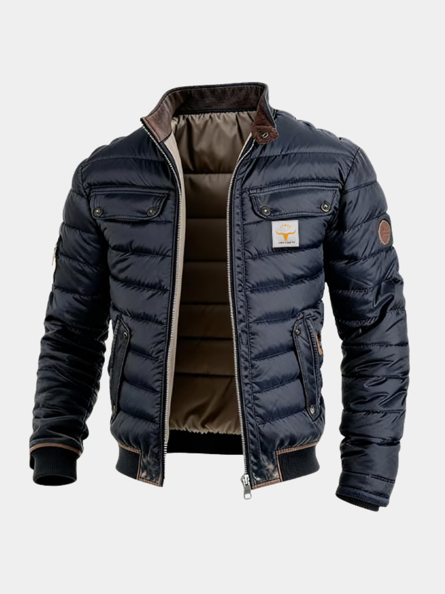 Herren Übergangsjacke gesteppt mit Stehkragen, urban für Herbst und Frühling