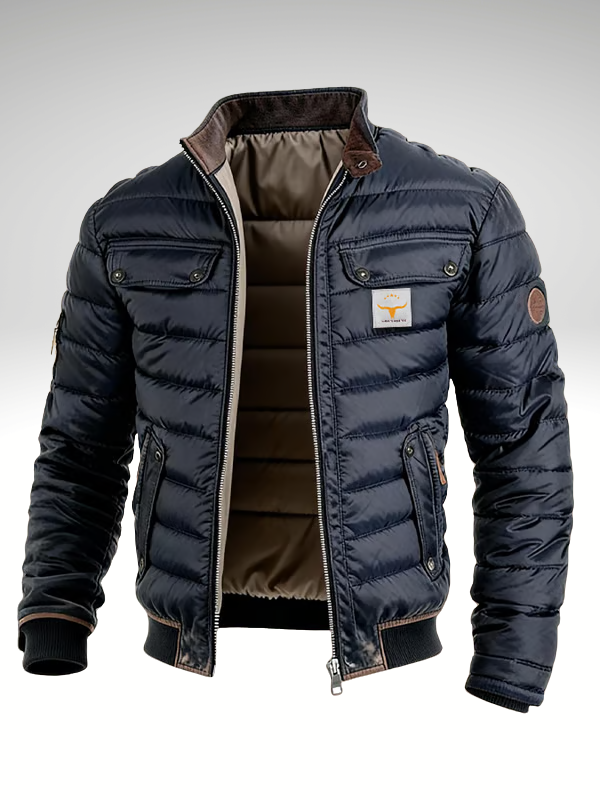 Herren Übergangsjacke gesteppt mit Stehkragen, urban für Herbst und Frühling