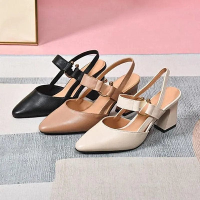 Lysandra - Elegante Leder-Slingback-Heels