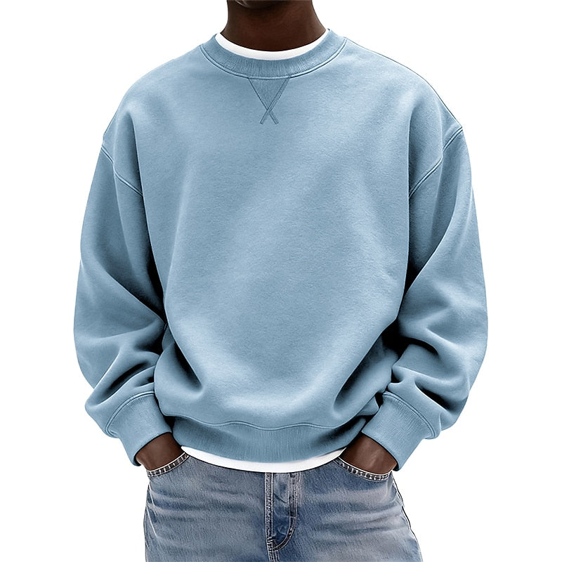 Relaxed Crew Neck Baumwoll-Sweatshirt