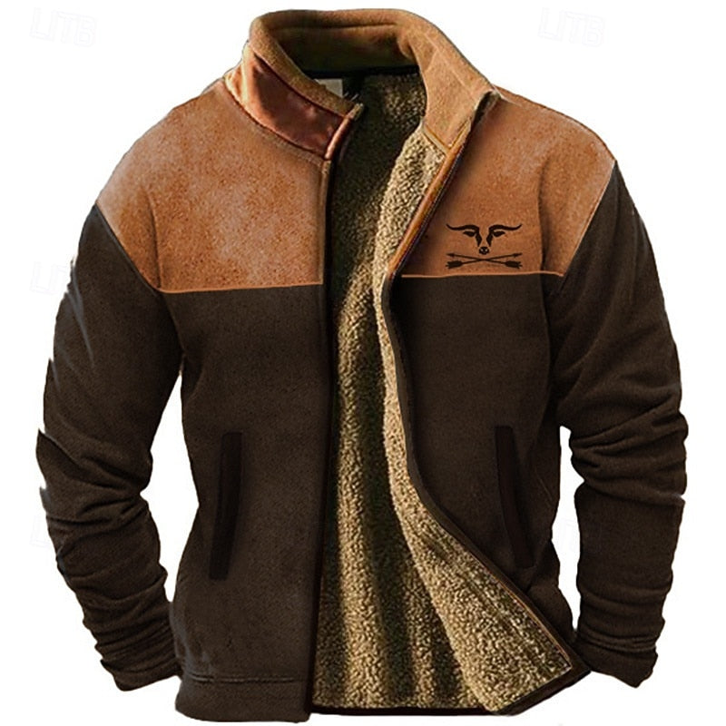 Robuste zweifarbige Fleecejacke