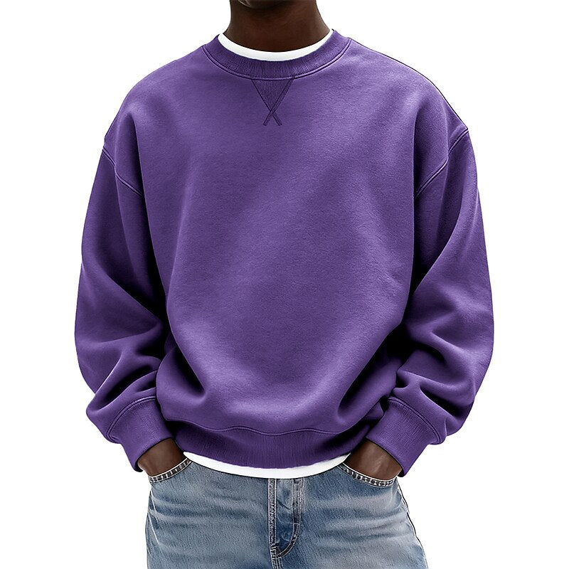 Relaxed Crew Neck Baumwoll-Sweatshirt