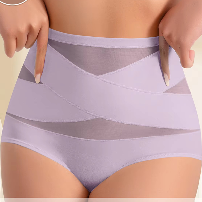 Plus-Size High-Waist Cross Bauch-Kontroll-Slips
