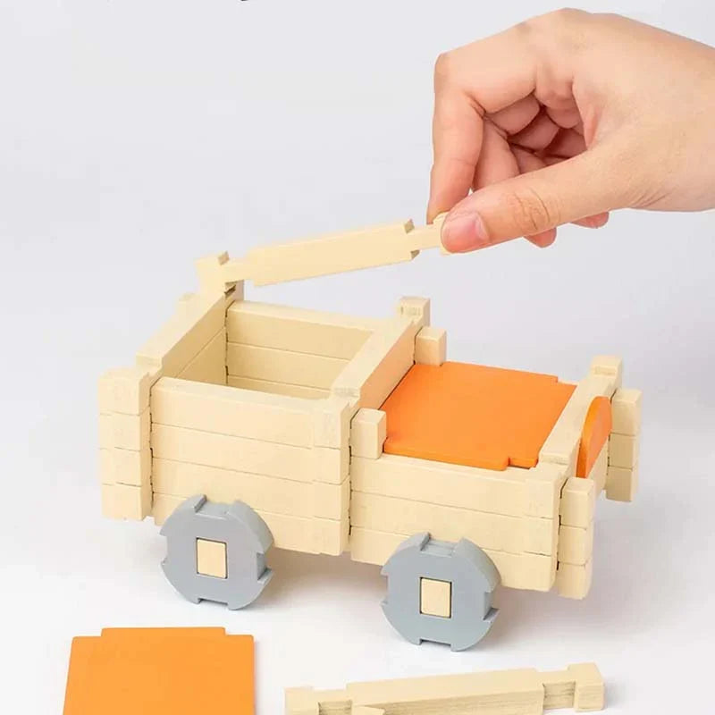 Holzbauklötze-Set Montessori – natürliches Stapel- und Bauspiel