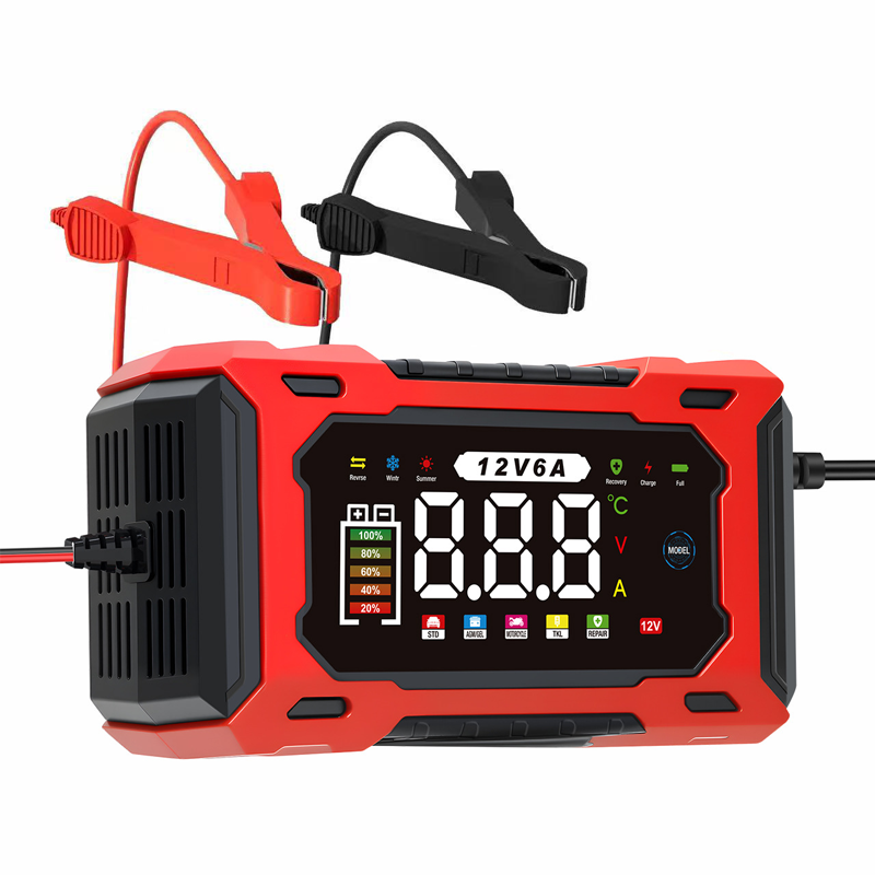 Smart Autobatterieladegerät 12 V 6 A – Impulsreparaturfunktion, LCD-Bildschirm und maximale Sicherheit