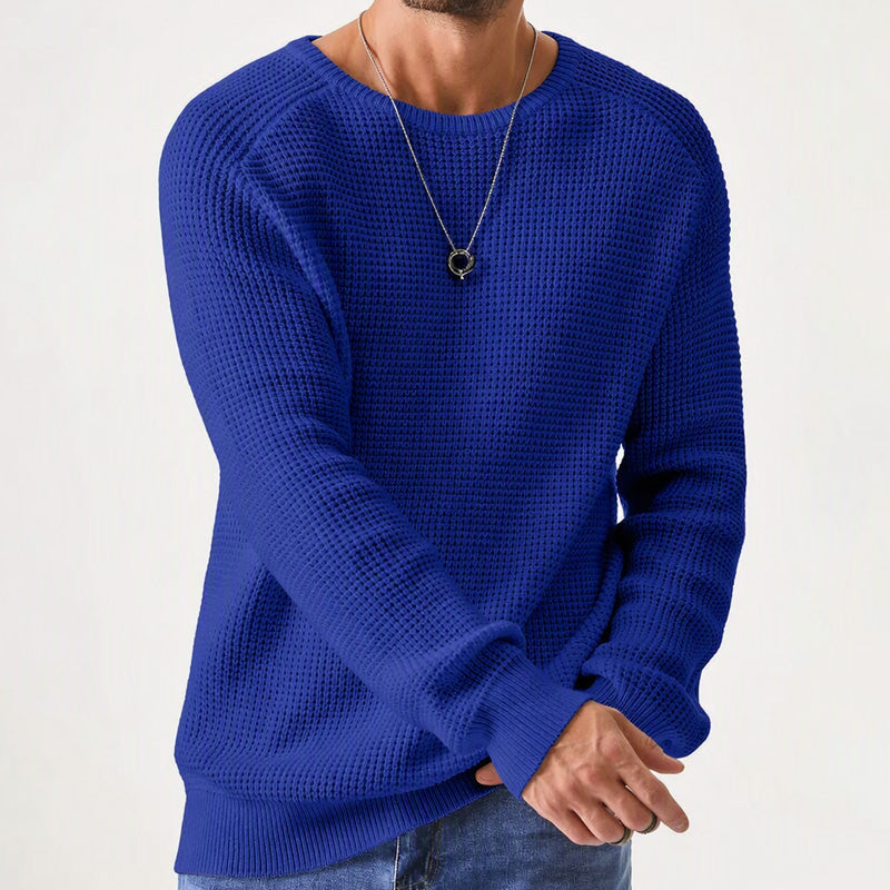 Herren Modern Waffelstrick Pullover