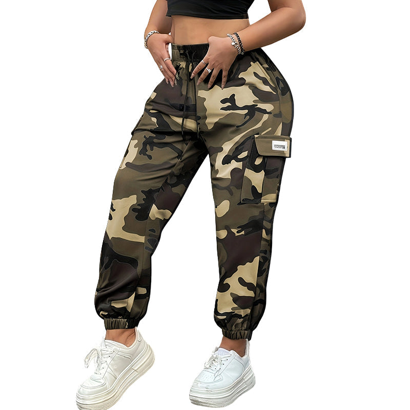 Damen Stretch High-Waist Cargo Joggers