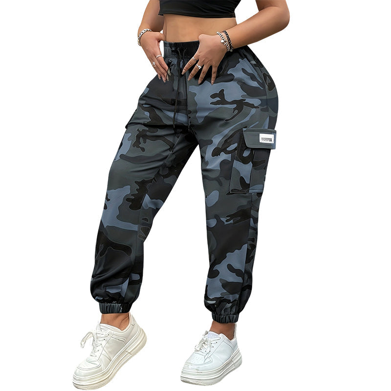 Damen Stretch High-Waist Cargo Joggers