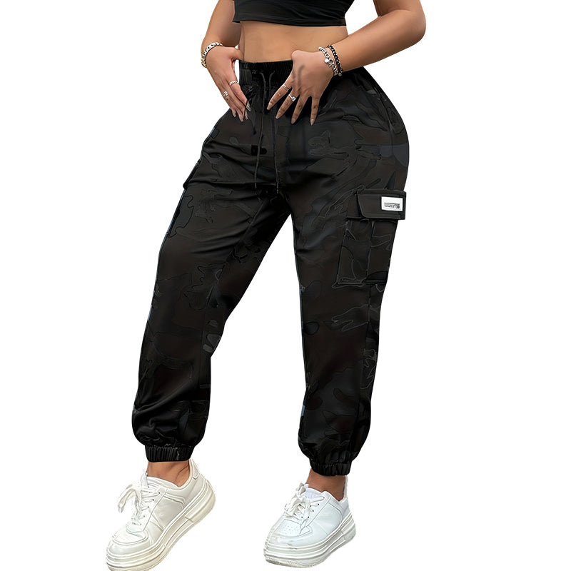 Damen Stretch High-Waist Cargo Joggers