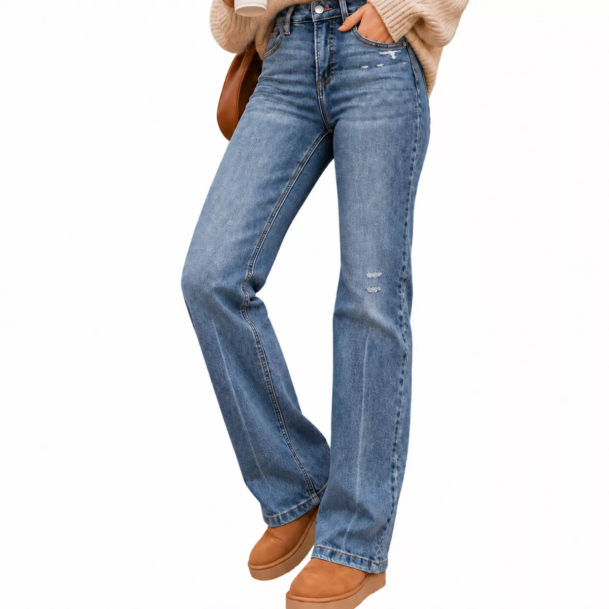 Damen Freizeit-Jeans mit elastischem Hochbund
