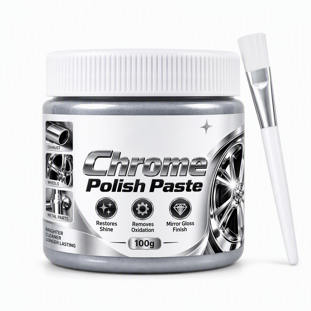 Metall Chrom Politur & Restaurator Paste mit Bürste