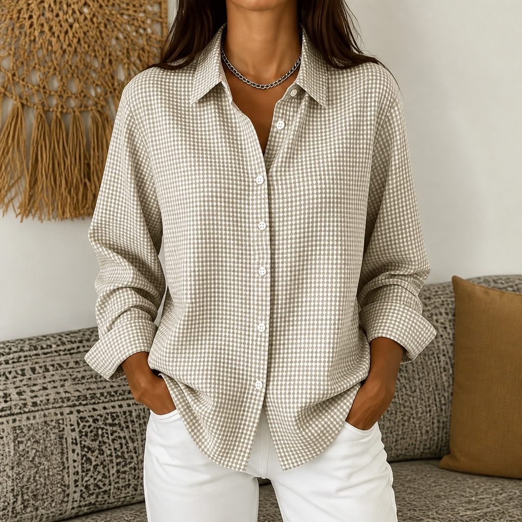 Retro-Karohemd in Relaxed Fit mit Knopfleiste